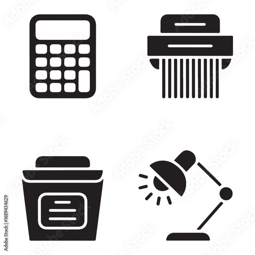 Office equipment icon collection