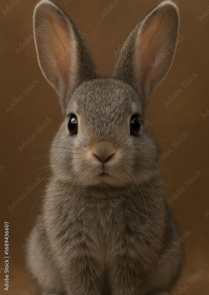 Fototapeta premium Adorable fluffy rabbit portrait
