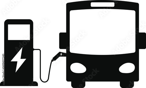 electric bus charger icon. isolated on white background. vector in modern style icon illustration.
