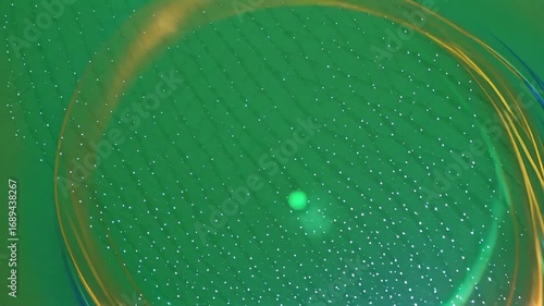 Abstract glowing green and yellow swirling energy on a textured background