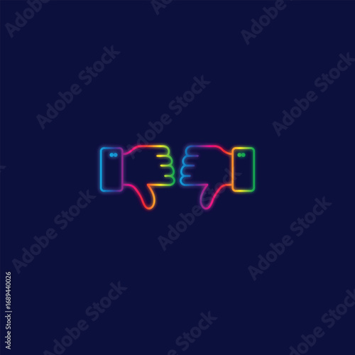 Thumbs down icon for negative feedback, poor rating, and customer dissatisfaction, transparent background