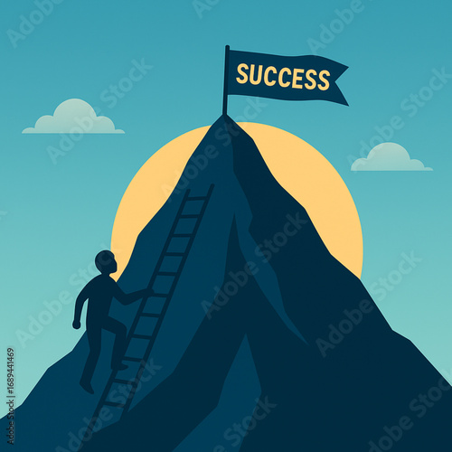 Mountain of Dreams – Success and Achievement Illustration