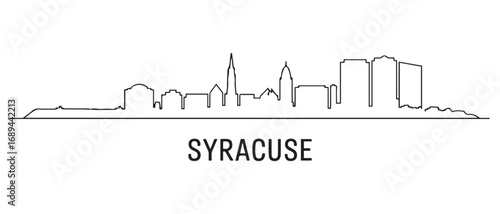 Syracuse Line Art skyline silhouette. Landscape Syracuse, NY. Vector illustration. with white background