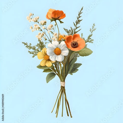 Elegant Spring Flower Bouquet Illustration