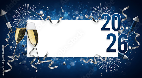 Happy New Year 2026 Floral Illustration