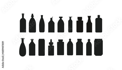 Collection of various container shapes for drinks and liquids	