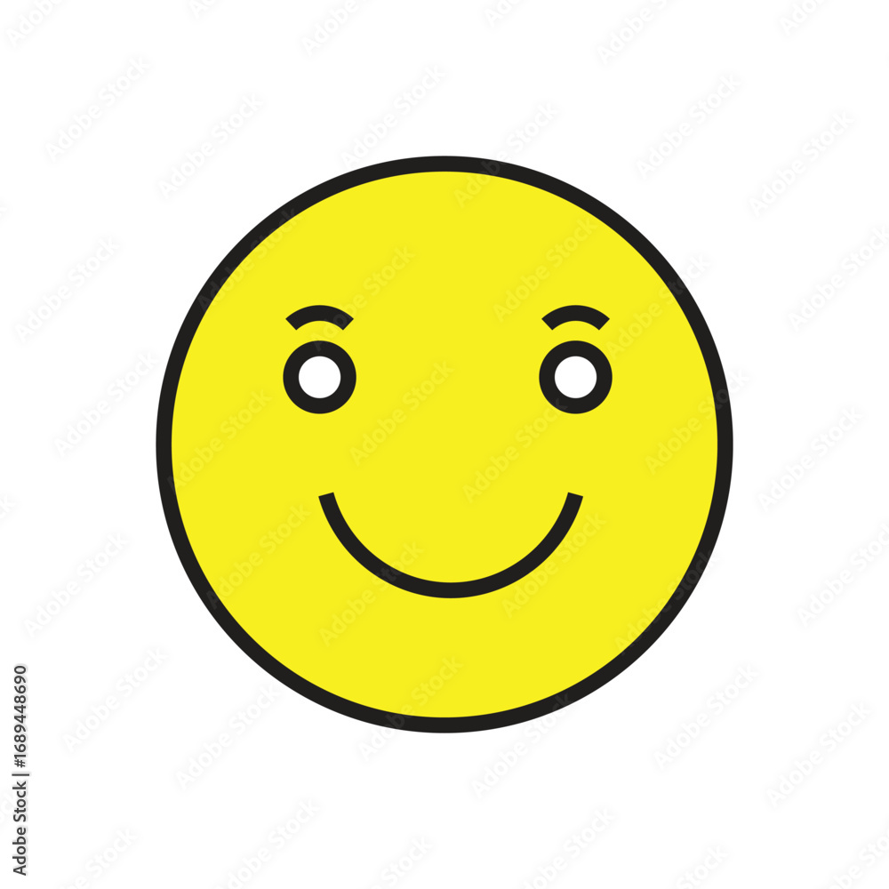 Fototapeta premium Happy Face Smiley Icon Showing Positive Emotion 