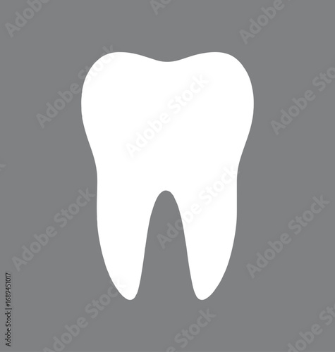 Isolated White Tooth on Gray Background Promoting Dental Health and Oral Hygiene for a Healthy Smile