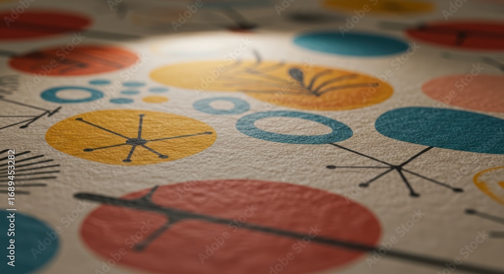 Naklejka premium Colorful patterned circles