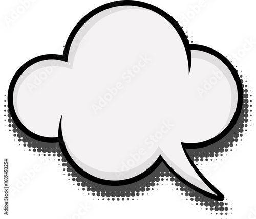 Manga speech bubble for comics. Anime box frame for text with halftone effect. Cartoon explosion cloud for dialogues and messages.