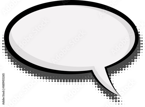 Manga speech bubble for comics. Anime box frame for text with halftone effect. Cartoon explosion cloud for dialogues and messages.