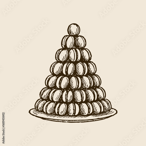 Hand Drawn Macarons towe Illustration Collection