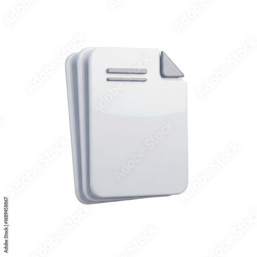 Stack of white documents isolated on transparent background