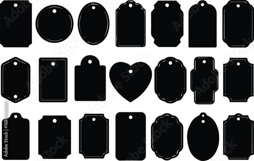 versatile blank craft tag vector set shapes paper template hanging labels for packaging gift price tag illustration