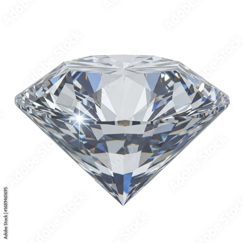 Brilliant cut diamond isolated on transparent background