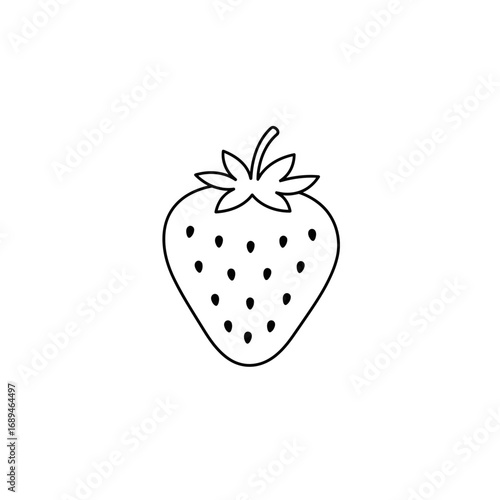 Line Drawing of a Strawberry