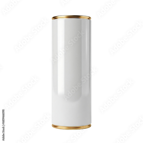 3d realistic blank white black metal tin can