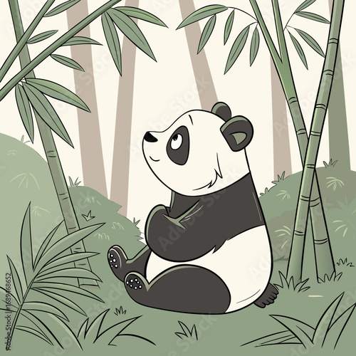 panda and bamboo