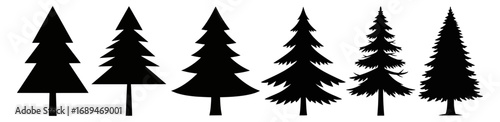 Pine Tree Silhouette Vector Set