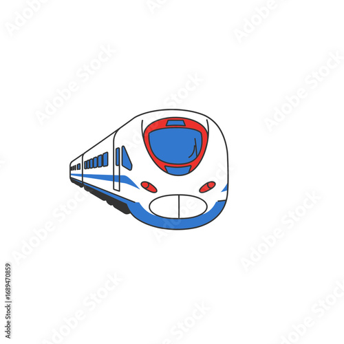 Pixel Art High Speed Train Illustration
