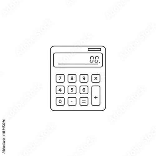 Simple Line Drawing of a Calculator