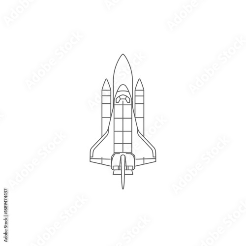 Space Shuttle Line Drawing Overhead View