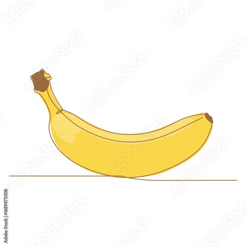 Yellow Banana on White Background