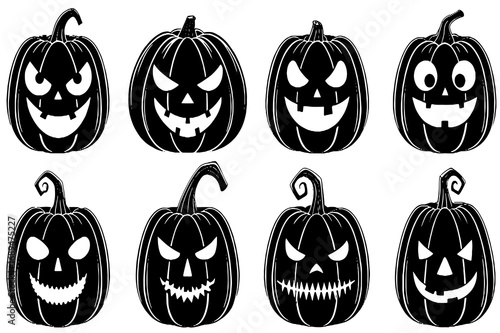 Halloween Jack O’ Lantern Faces – Spooky Pumpkin Vector Set