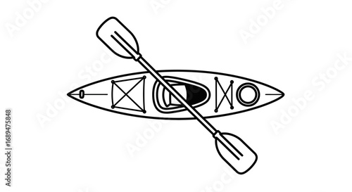 kayak, paddle, canoe, boat, water, sport, adventure, rowing, travel, outdoor, activity, recreation, river, lake, sea, ocean, vessel, equipment, ride, floating, silhouette, vector, icon, outline, clipa
