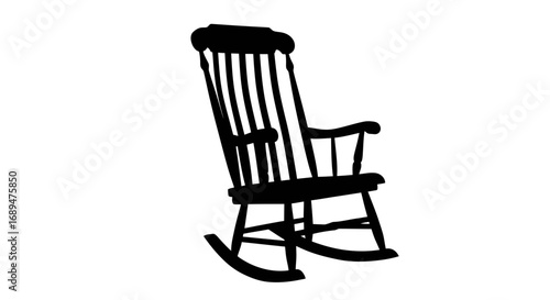 chair, rocking, furniture, seat, comfort, relax, vintage, wood, home, interior, traditional, classic, old, retro, rest, lounge, swing, design, silhouette, vector, icon, outline, clipart, graphic, mini