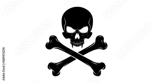 skull, bones, crossbones, danger, death, toxic, poison, hazard, warning, vector, icon, silhouette, symbol, clipart, outline, graphic, black, minimal, isolated, gothic, pirate, horror, spooky, fear, sk
