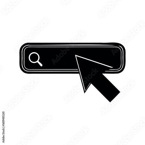 Search bar with magnifying glass and mouse cursor hovering for activation