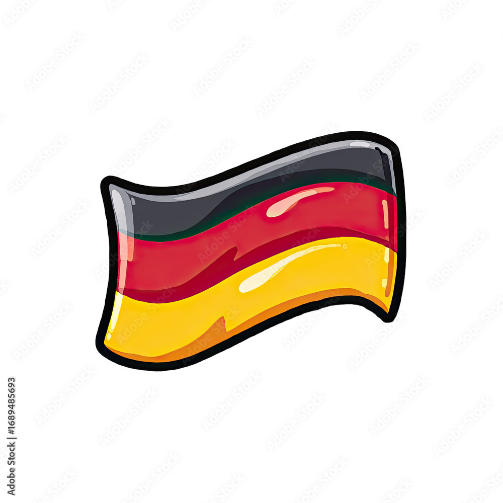 Obraz premium Cartoonish depiction of the German flag, stylized and waving