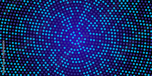 Abstract Digital Circles of Particles with Noise. Futuristic Circular Sound Wave. Big Data Visualization. 3D Virtual Space VR Cyberspace. Crypto Currency Concept. Vector Illustration. Modern