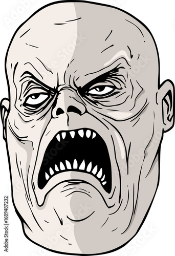 Design of surprised meme face expression