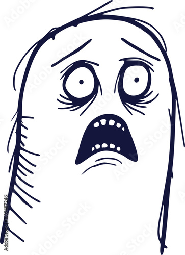 Design of surprised meme face expression