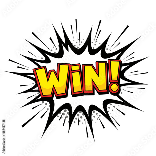 Comic Book Style "Win" Speech Bubble