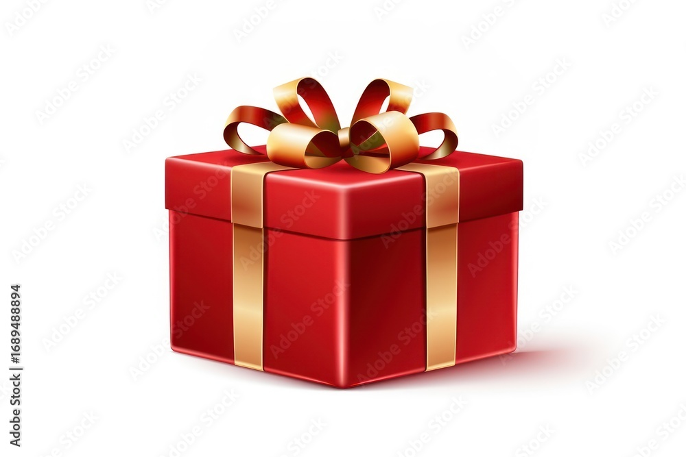 Fototapeta premium Red gift box celebration anniversary decoration.