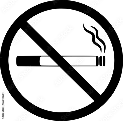 No smoking symbol prohibition silhouette vector illustration
