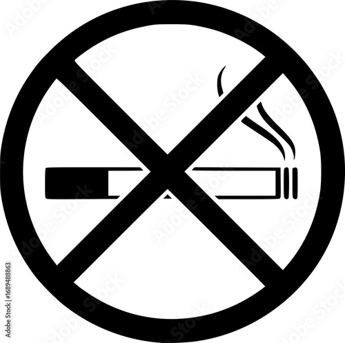 No smoking symbol prohibition silhouette vector illustration

