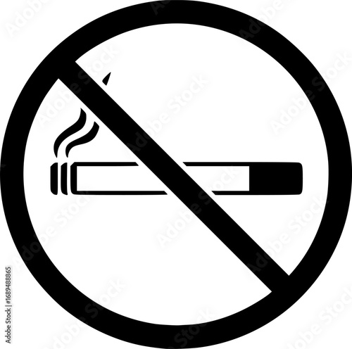 No smoking symbol prohibition silhouette vector illustration
