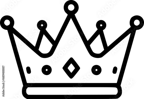 crown icon line art vector illustration
