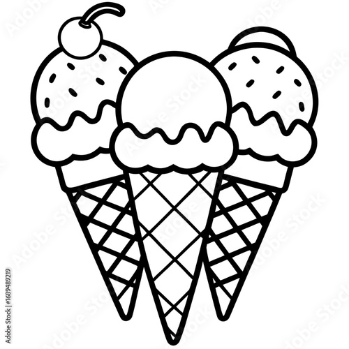 Three Ice Cream Cones
