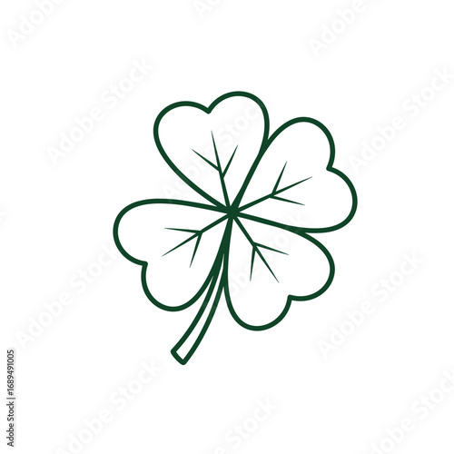 A vibrant four leaf clover illustration representing luck and good fortune
