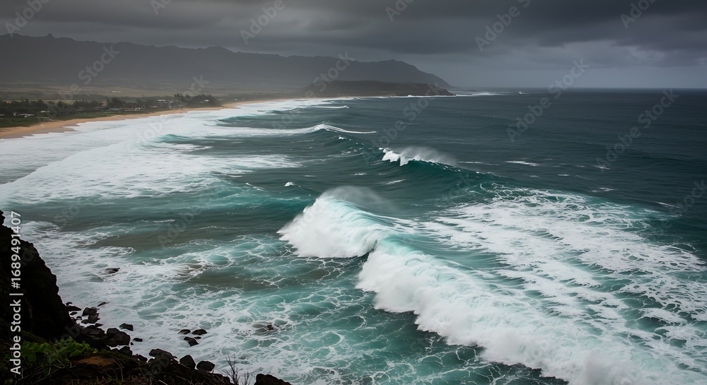 Fototapeta premium Coastal Waves at Beach.