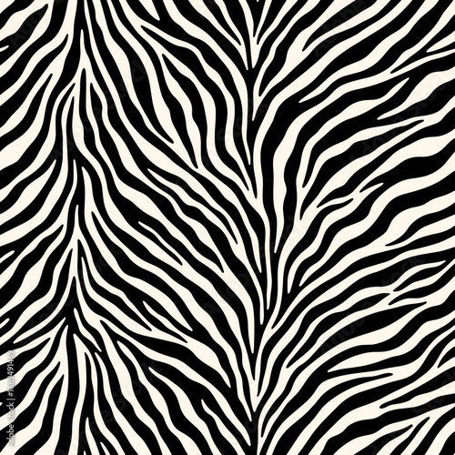 An abstract close up view of a vibrant black and white zebra pattern texturing the image