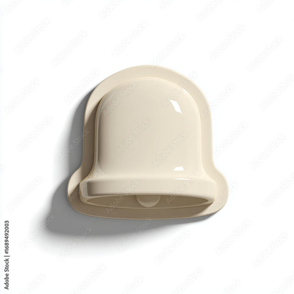 Fototapeta premium A simple creamcolored bell isolated on a white background
