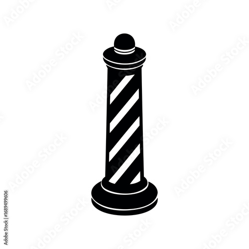 Classic barber pole design, a symbol of barbershops and grooming services