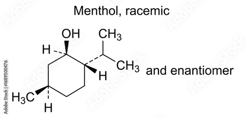 Chemical structure of menthol, racemic, drug substance