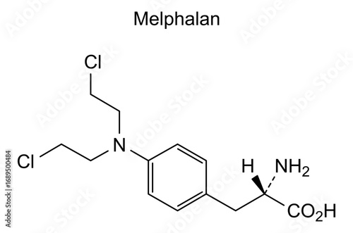Chemical structure of melphalan, drug substance